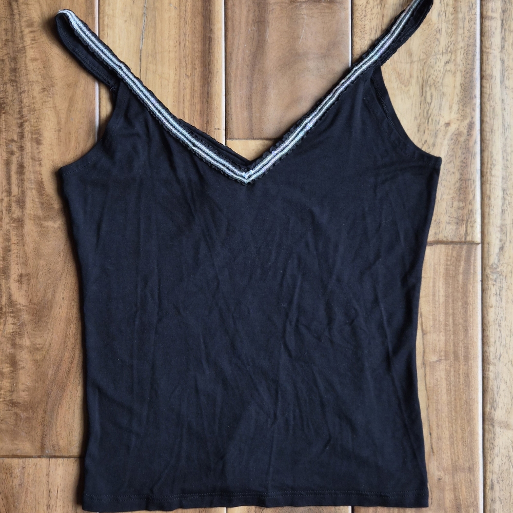 Y2K Vintage Black V-neck Cami